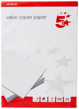 Papier A3 500 kartek 80g/m2 5 star