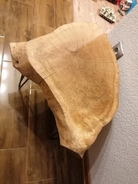 Stolik z plastra drzewa Dąb 