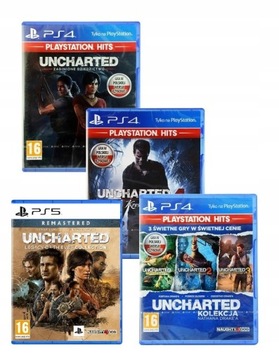 Kolekcja 5 GIER Uncharted PS4 PS5 PL DUBBING FOLIA