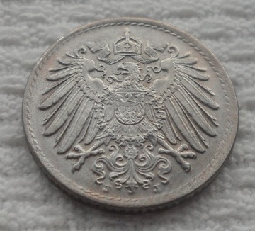 Wilhelm II 5 fenigów pfennig 1917 J Hamburg Fe