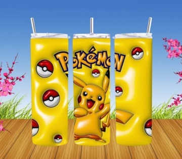 Kubek termiczny stalowy z nadrukiem Pikachu 