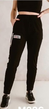 Megi spodnie dresowe lampas czarne L/XL
