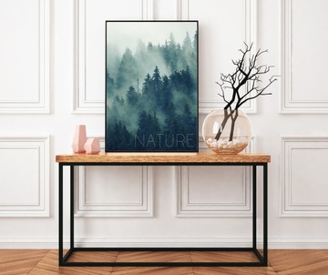 Plakat B2 50x70 200 g las drzewa mgła góry FC2