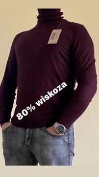 Burgundowy golf 80% wiskoza