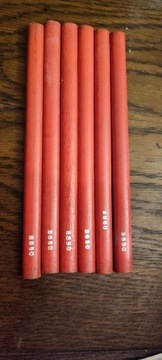 6 x ołówek stolarski czerwony 