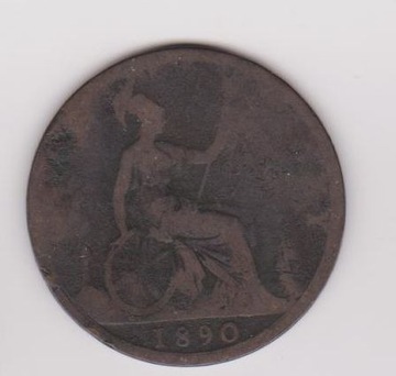 1 Penny  1890  - Anglia