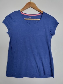 niebieski t-shirt H&M 158