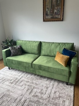 Sofa rozkładana 226 cm zielona  crown velvet