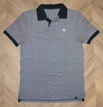 NIKE szare polo paski logo flower S