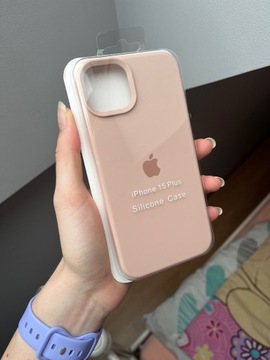 Case iPhone 15 plus etui silikonowe logo apple