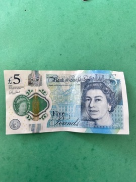 5 Funtów Banknot Wielka Brytania Polimer
