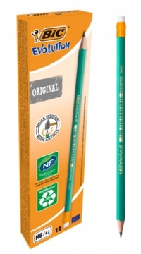 BIC EVOLUTION 655 HB OŁÓWEK NIEŁAMLIWY Z GUMKĄ X12