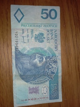 Banknot 50 zł  seria YD2199482