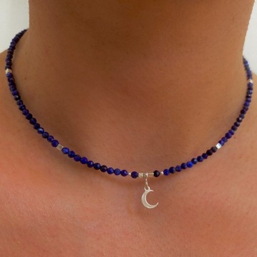 Naszyjnik choker - Lapis Lazuli z rogiem obfitości