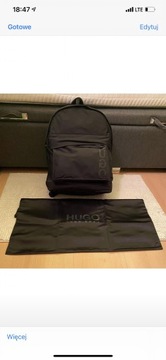 Plecak Hugo  kolor czarny materiał czarny org