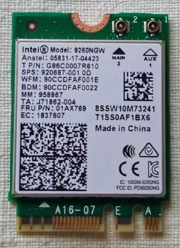 Karta sieciowa Intel 9260NGW NGFF Będzin