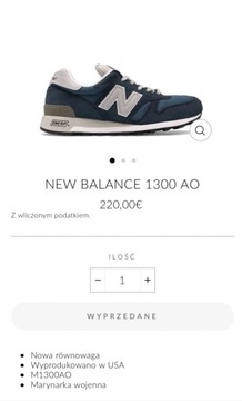 New Balance 1300 AO . 43-27,5 cm .