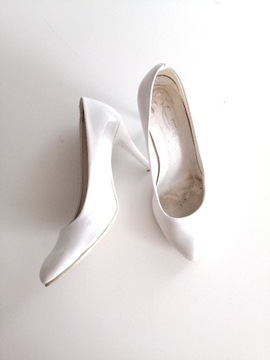 białe buty włoskie 39 czółenka ślubne do ślubu