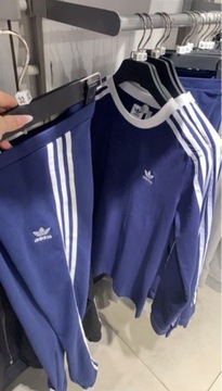 Adidas legginsy bluza granatowe XS komplet