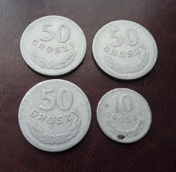 50-10 Groszy 1949 rok zestaw 4 szt. Aluminium! 