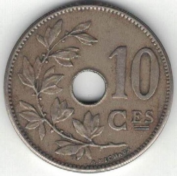 Belgia 10 centymów centimes 1904 Q 22 mm  nr 5