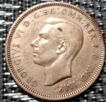 Anglia Jerzy VI Half Penny 1948 brąz