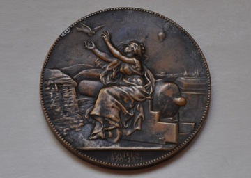 Medal nagrodowy Paryż 1871.Waga 112,52gr Brąz