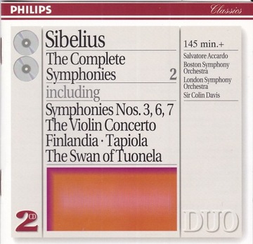Sibelius / Symphonies 3,6,7 / v 2 Boston Davis