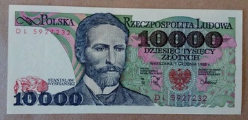 10000 złotych 1988 rok,  seria DL stan bankowy UNC