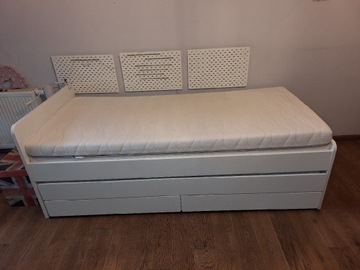 SLÄKT Rama łóżka z łóżkiem dolnym/pojem, biały, IKEA
