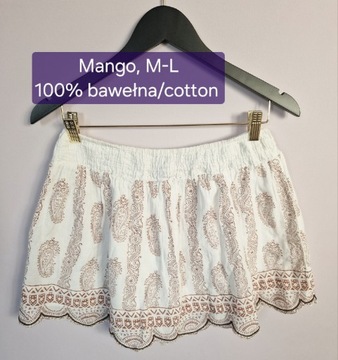 Biała krótka rozkloszowana spódnica Mango, M-L