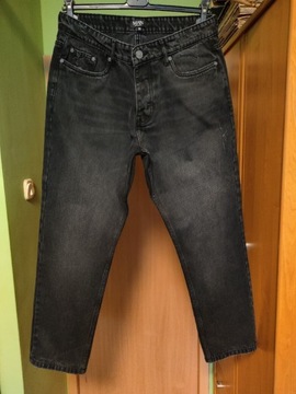 Czarne Spodnie Dżinsowe Boohooman 34 Jeans