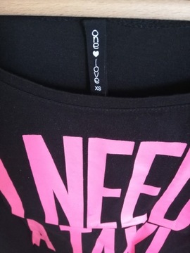 MEGA! Bluzka z różowym napisem, S/M, T-shirt