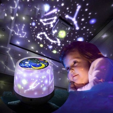 Dziecięca lampka nocna z projektorem gwiaździstego