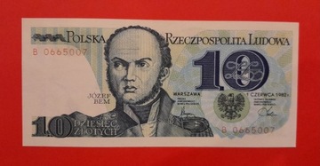 Banknot 10 zł. Józef Bem