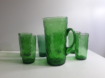 Zielone szkło wazon dzban do kompotu