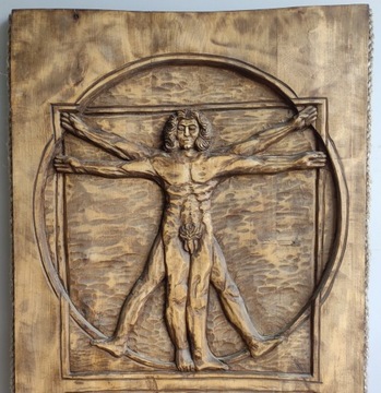Leonardo Da Vinci Vitruvian płaskorzeźba 2003 r.