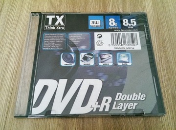 Nowa w folii czysta płyta płytka DVD+R 8,5 GB