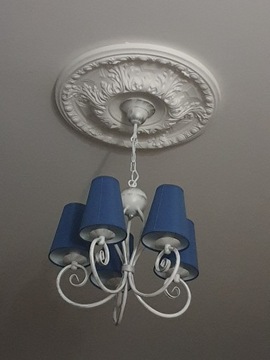 Lampa żyrandol KLIWO 5 nowa niebieskie klosze