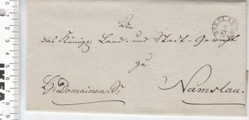 Niemcy BRESLAU Namslau koperta list 1836