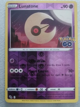 Lunatone 034/078 PGO REVERSE HOLO/ Karty Pokemon 