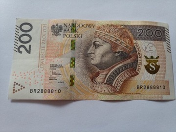 Banknot 200 zł ciekawe numery