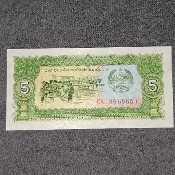 Banknot Lao 5 Kip 1979