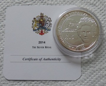 Gibraltar 2014 15 funtów uncja srebra 1 oz AG 999