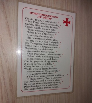 Hymn dziękczynny Te Deum, laminat