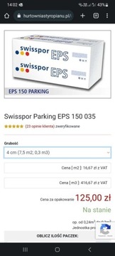 Swisspor Parking EPS 150 035 4cm  Styropian Podłog