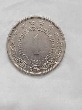 212 Jugosławia 1 dinar, 1981