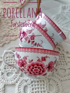 Filiżanki porcelanowe sygnowane Furstenberg 