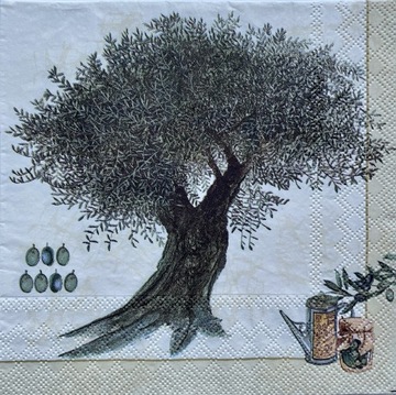 Serwetka decoupage Drzewo oliwne 33x33 cm 1szt