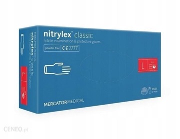 Rękawiczki bezpudrowe Nitrylex Classic 200 szt L
